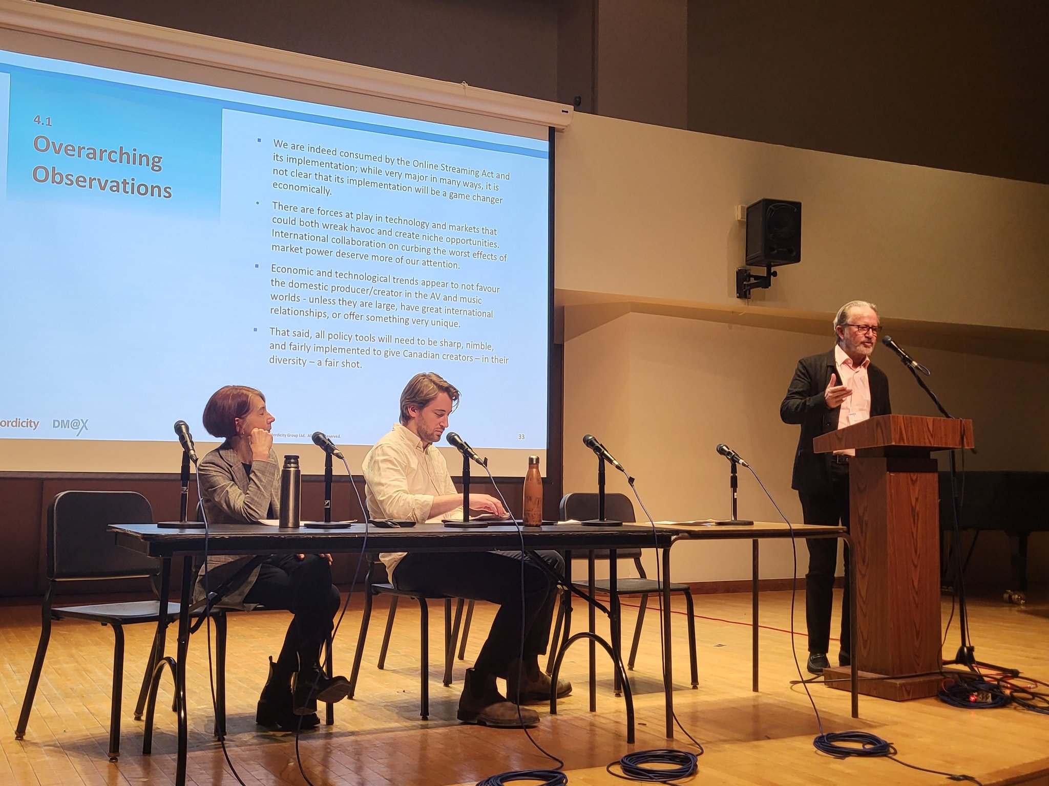 Nordicity team presenting at the DM@X conference